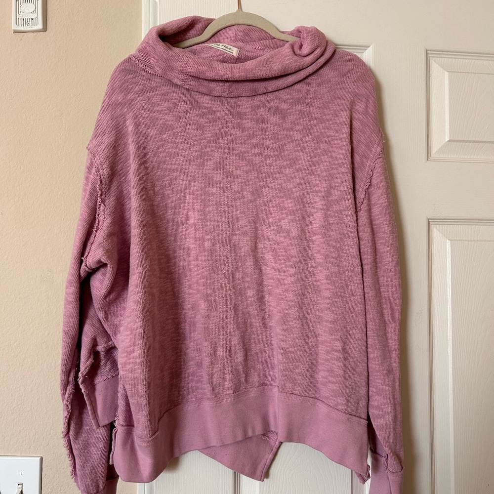 We The Free Mauve Cowl Neck Sweater